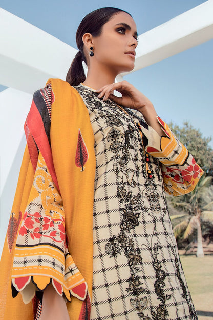 Alkaram - 2 Pc Embroidered Lawn Suit With Dyed Cambric Trousers