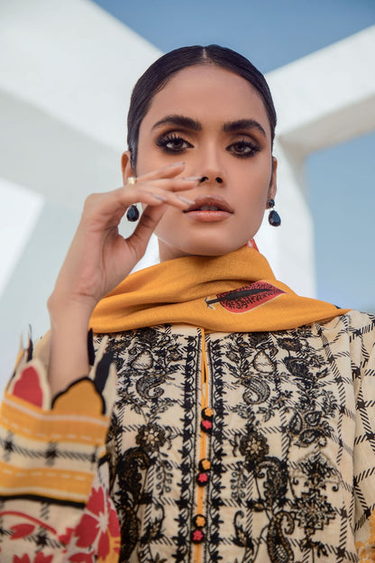 Alkaram - 2 Pc Embroidered Lawn Suit With Dyed Cambric Trousers