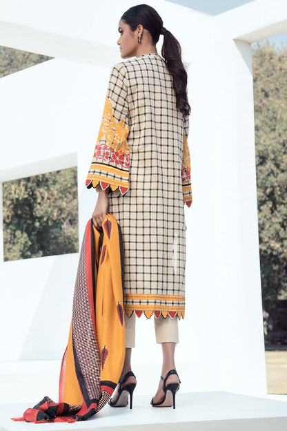 Alkaram - 2 Pc Embroidered Lawn Suit With Dyed Cambric Trousers