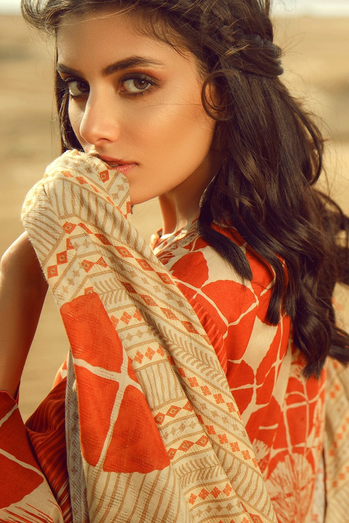 Alkaram - 3 Piece Printed Suit With Jacquard Net Dupatta