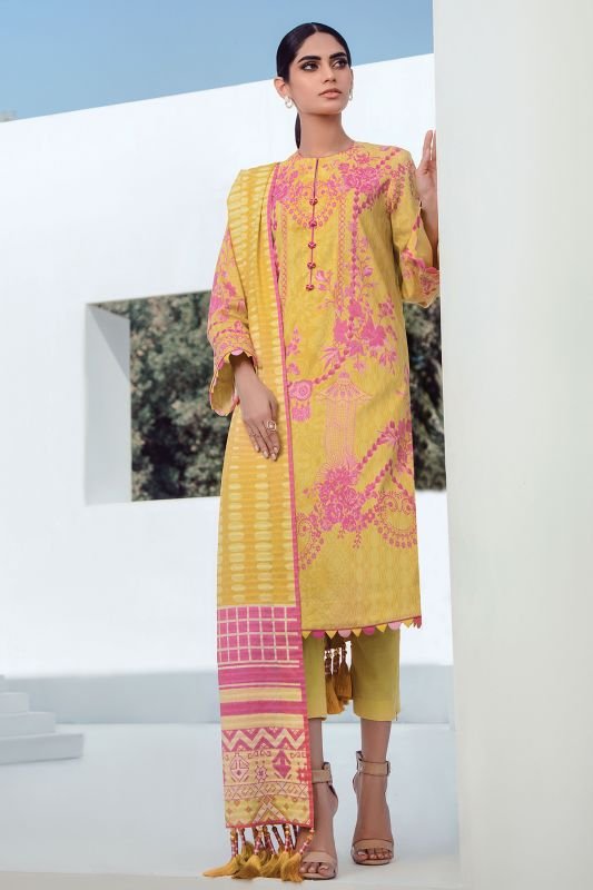 Alkaram - 3 Pc Digital Lawn Suit With Digital Doria Lawn Dupatta