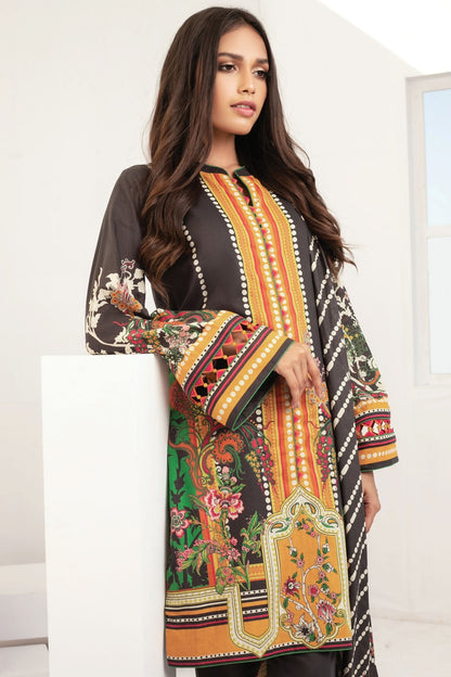 Alkaram - 3 Pc Printed Lawn Suit With Lawn Dupatta