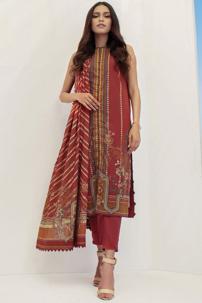 Alkaram - 3 Pc Printed Lawn Suit With Lawn Dupatta