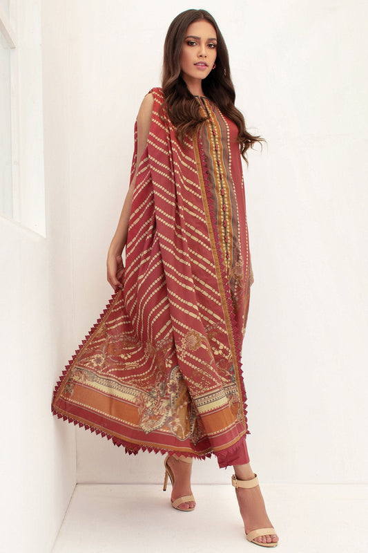 Alkaram - 3 Pc Printed Lawn Suit With Lawn Dupatta