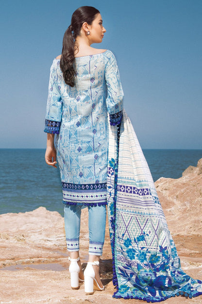 Alkaram - 3 Pc Embroidered Lawn Suit With Doria Dupatta