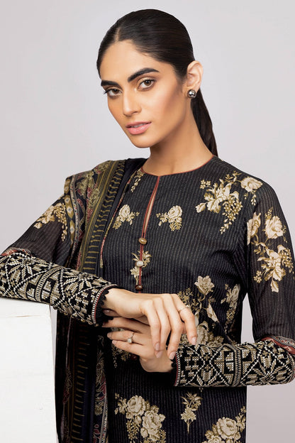 Alkaram - 3 Pc Embroidered Lawn Suit With Printed Brochia Lawn Dupatta