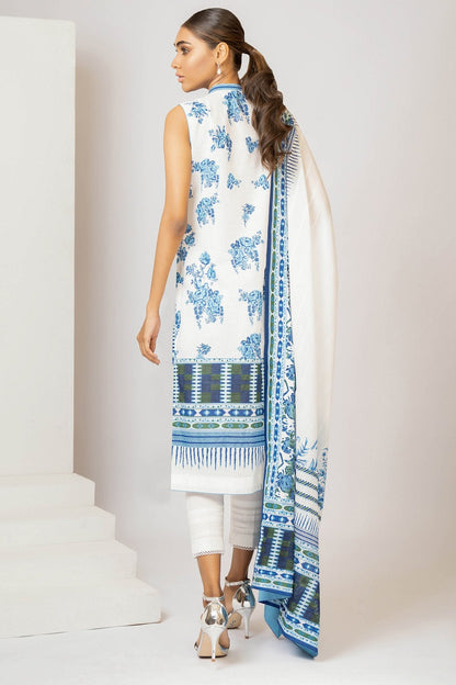Alkaram - 3 Pc Embroidered Lawn Suit With Printed Brochia Lawn Dupatta