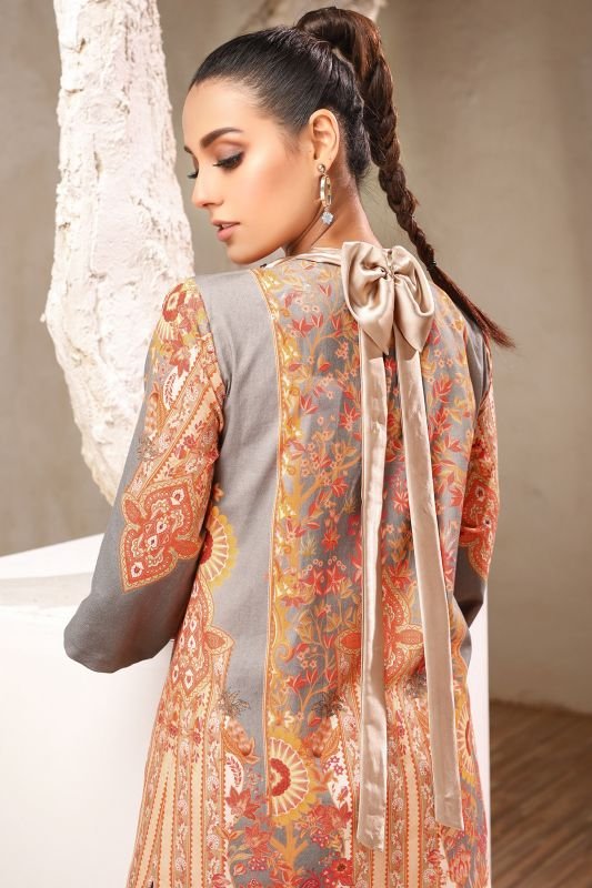 Alkaram - Three Piece Printed Suit With Jacquard Net Dupatta
