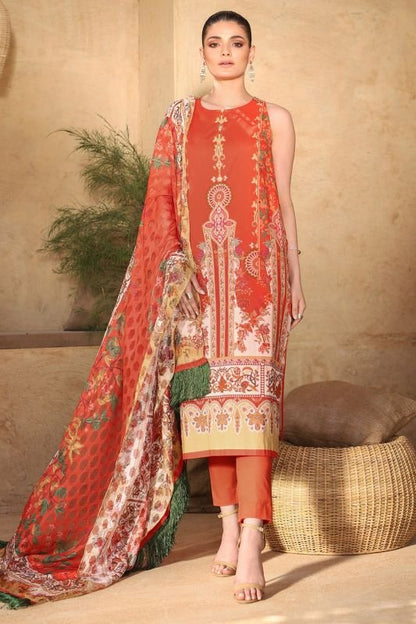 Alkaram - Three Piece Printed Suit With Jacquard Net Dupatta