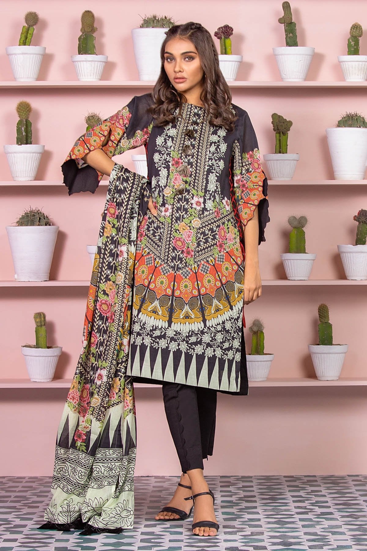 Alkaram - 3 Piece Printed Lawn Suit With Dooria Lawn Dupatta