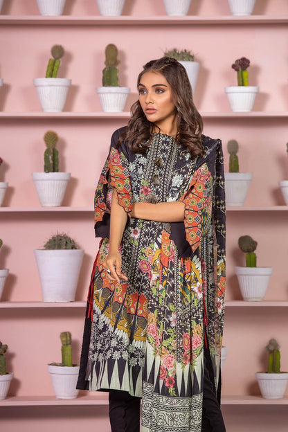 Alkaram - 3 Piece Printed Lawn Suit With Dooria Lawn Dupatta