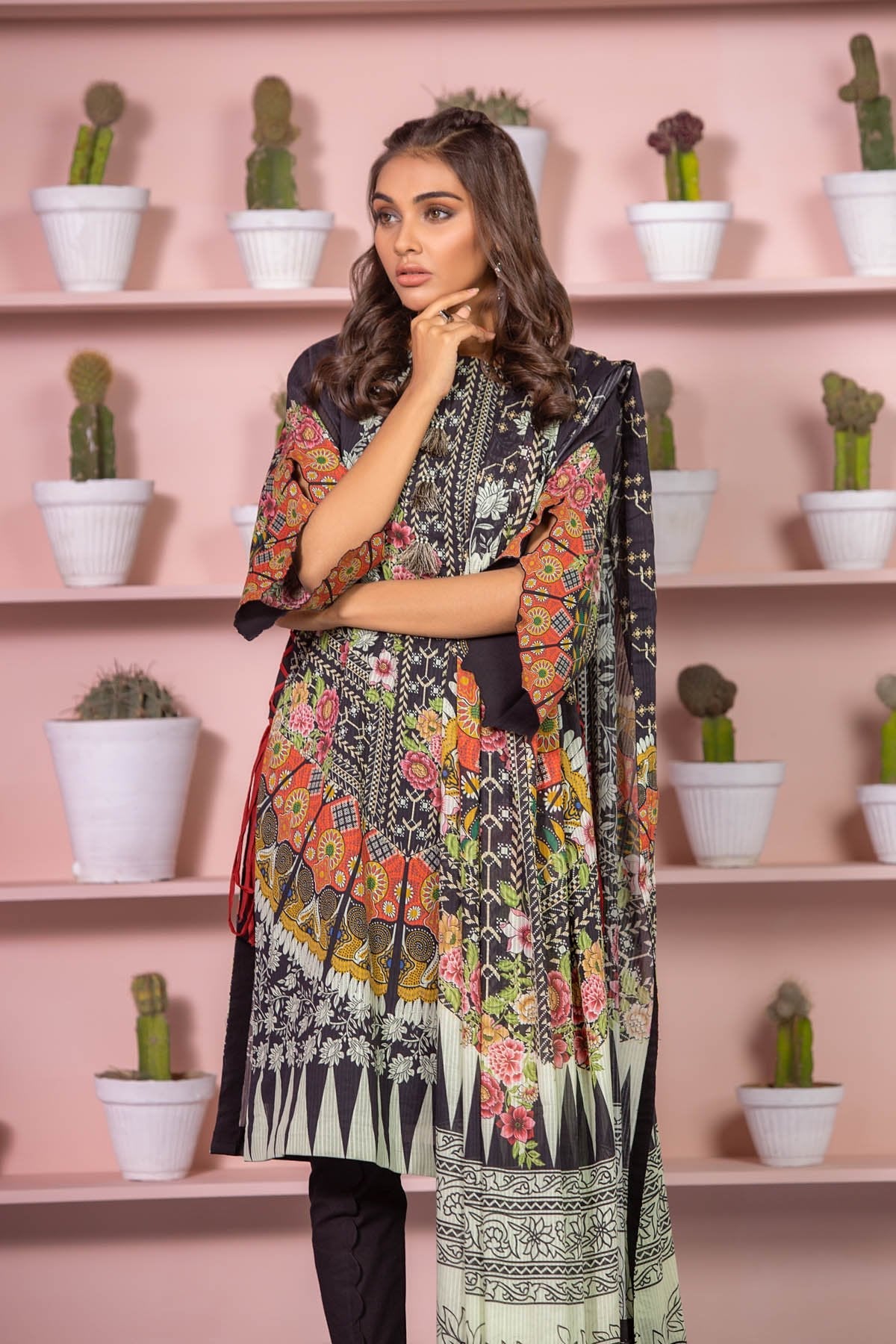 Alkaram - 3 Piece Printed Lawn Suit With Dooria Lawn Dupatta