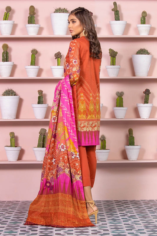 Alkaram - 3 Piece Printed Lawn Suit With Dooria Lawn Dupatta