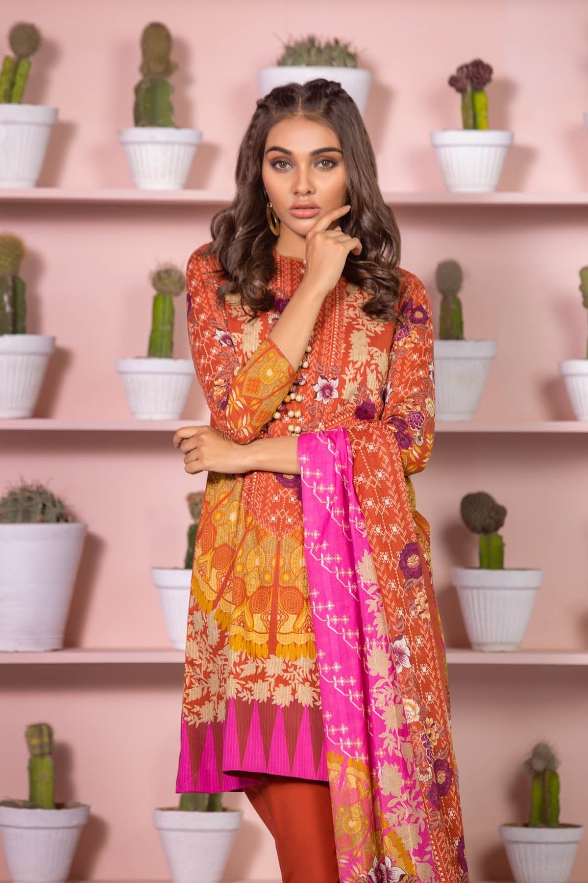 Alkaram - 3 Piece Printed Lawn Suit With Dooria Lawn Dupatta