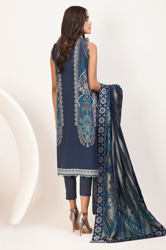 Alkaram - 3 Pc Printed Lawn Suit With Jacquard Dupatta