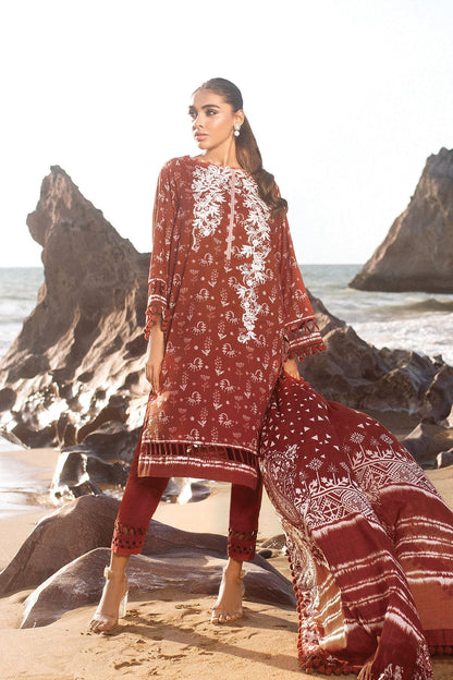 Alkaram - 3 Pc Embroidered Lawn Suit With Lawn Dupatta
