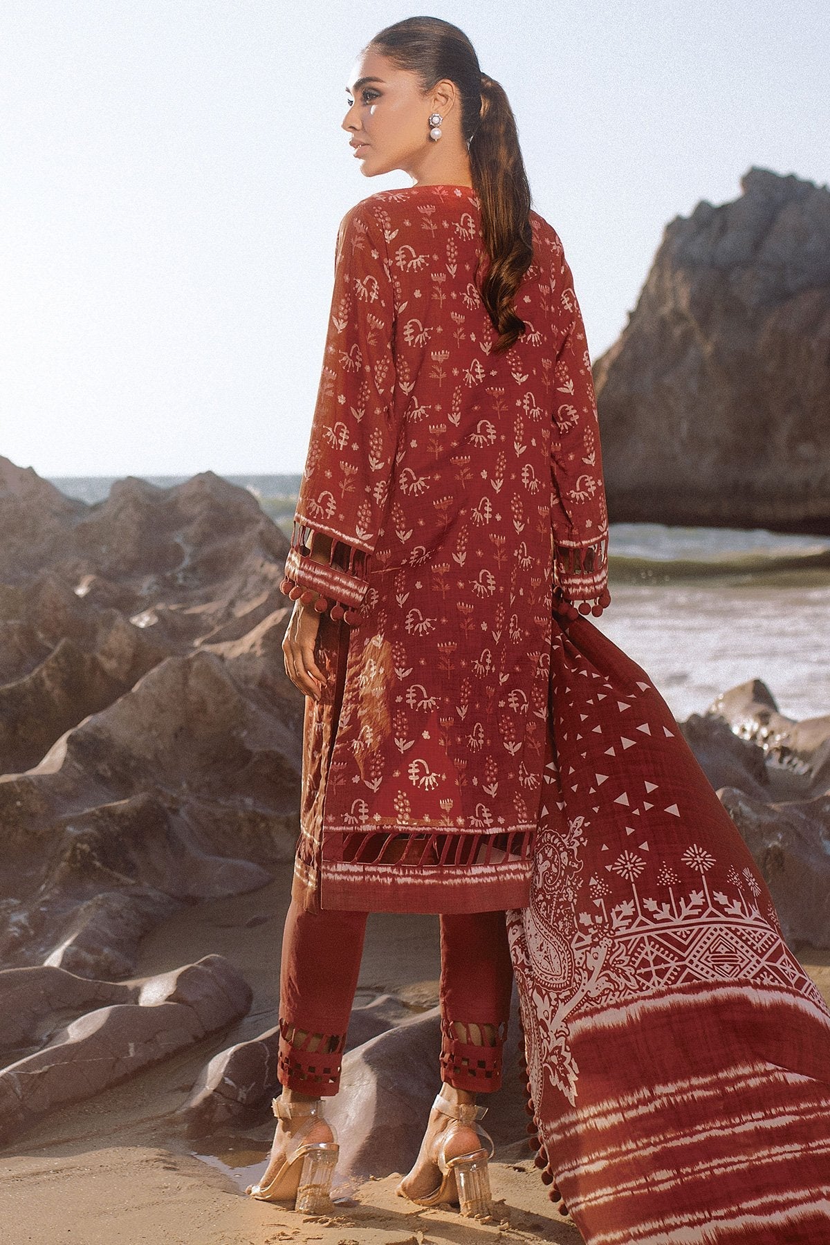 Alkaram - 3 Pc Embroidered Lawn Suit With Lawn Dupatta