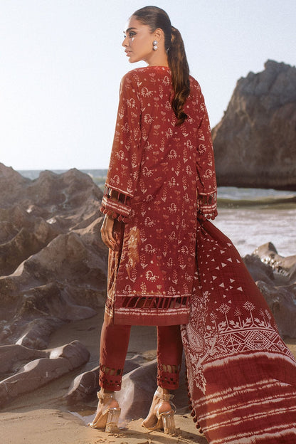 Alkaram - 3 Pc Embroidered Lawn Suit With Lawn Dupatta