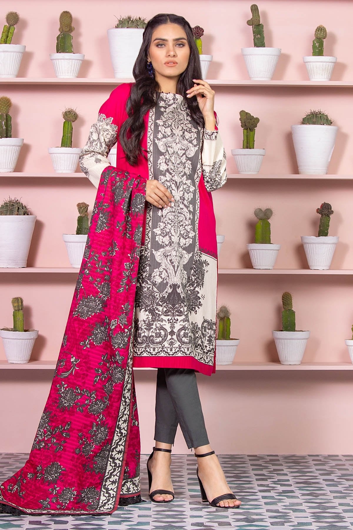 Alkaram - 2 Piece Printed Lawn Suit With Dooria Lawn Dupatta