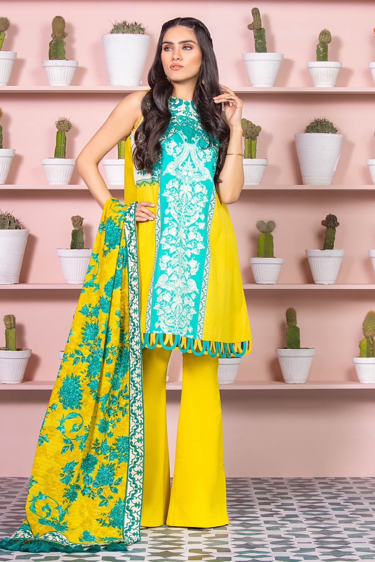 Alkaram - 2 Piece Printed Lawn Suit With Dooria Lawn Dupatta