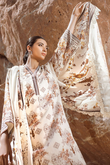 Alkaram - 3 Pc Printed Lawn Suit With Lawn Dupatta