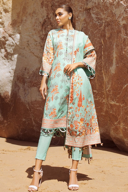 Alkaram - 3 Pc Printed Lawn Suit With Lawn Dupatta
