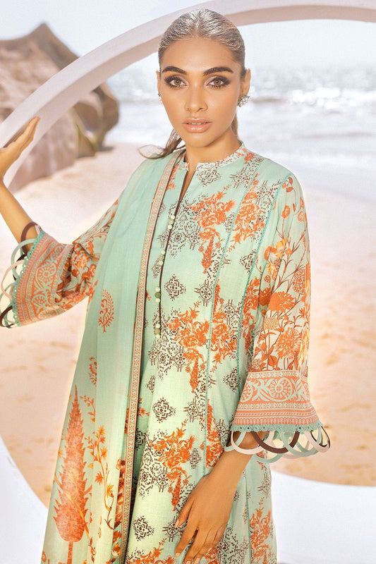 Alkaram - 3 Pc Printed Lawn Suit With Lawn Dupatta