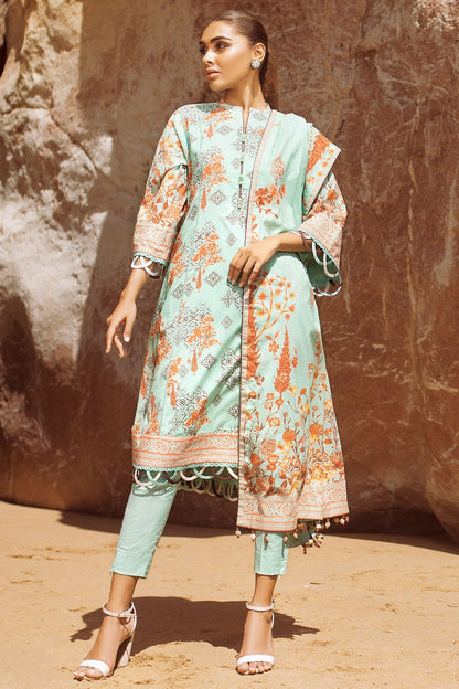 Alkaram - 3 Pc Printed Lawn Suit With Lawn Dupatta
