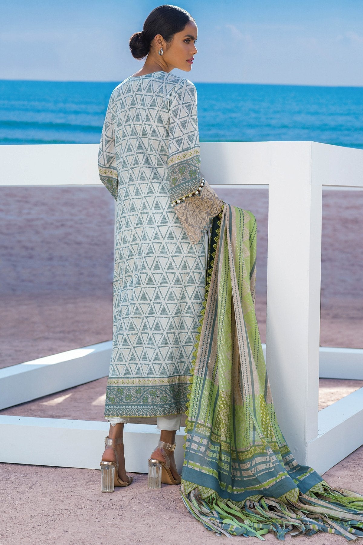 Alkaram - 3 Pc Embroidered Lawn Suit With Printed Lawn Dupatta