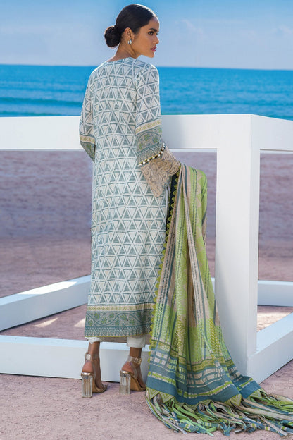 Alkaram - 3 Pc Embroidered Lawn Suit With Printed Lawn Dupatta