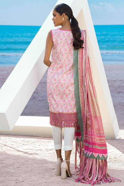 Alkaram - 3 Pc Embroidered Lawn Suit With Printed Lawn Dupatta