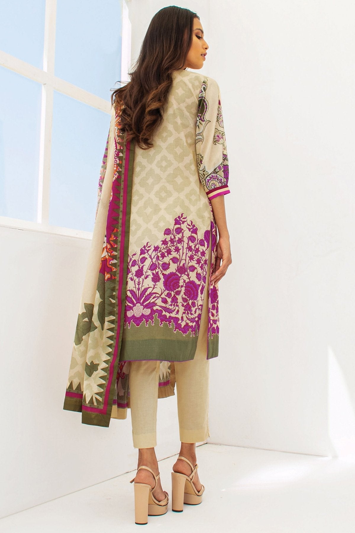 Alkaram - 2 Pc Embroidered Lawn Suit With Lawn Dupatta