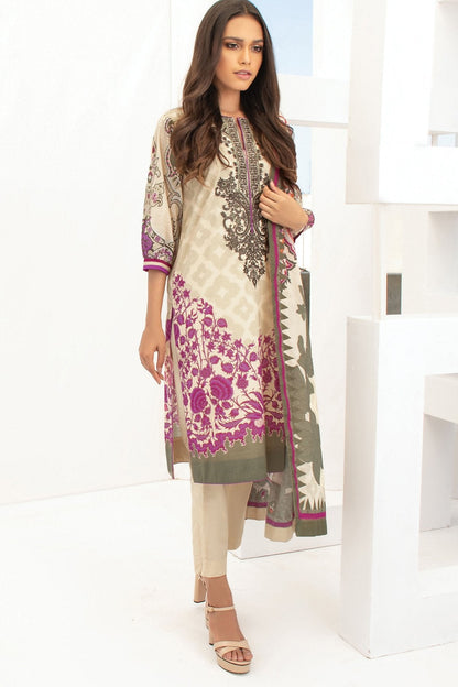 Alkaram - 2 Pc Embroidered Lawn Suit With Lawn Dupatta