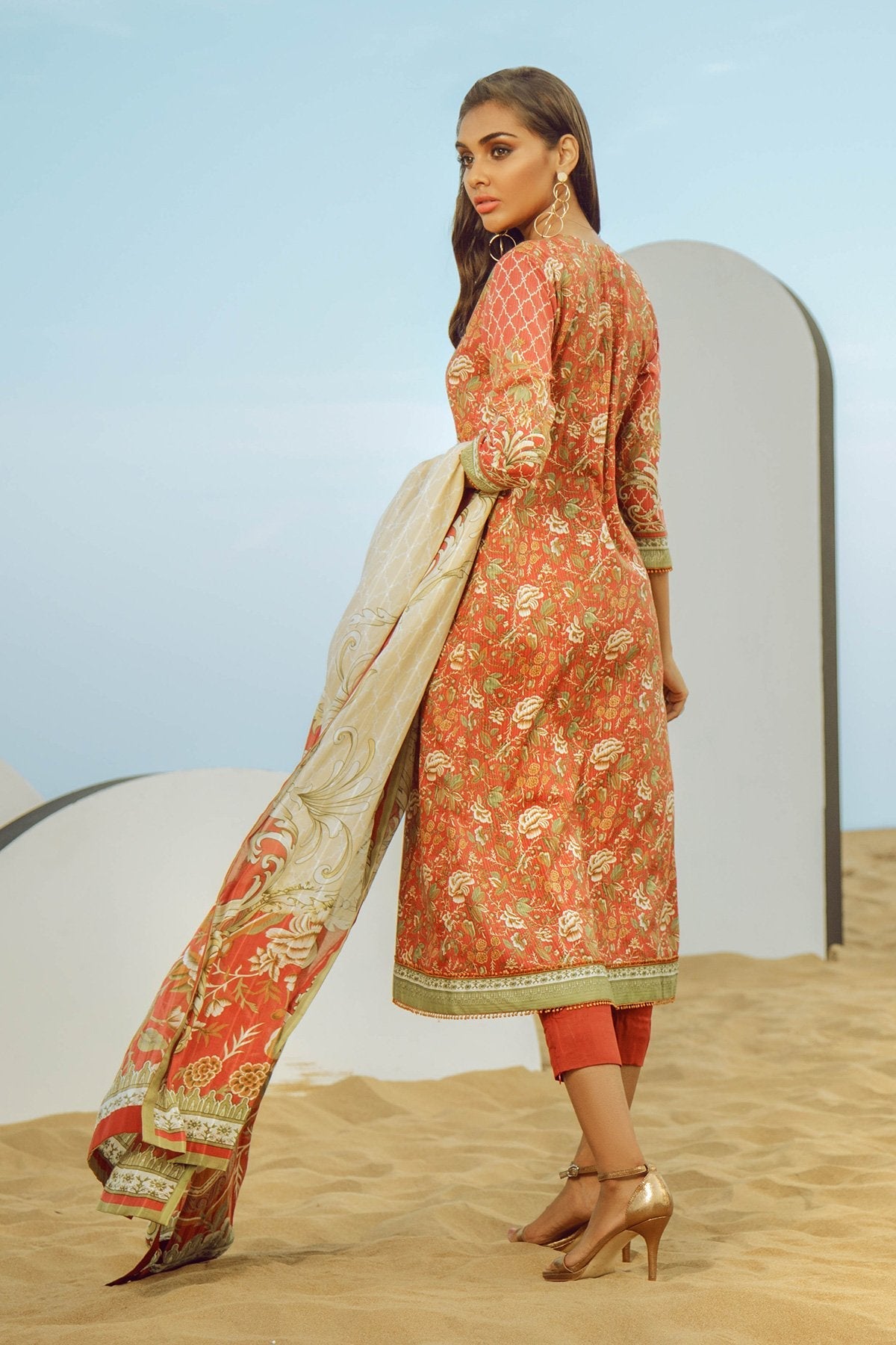 Alkaram - 3 Piece Printed Lawn Suit With Brochia Lawn Dupatta