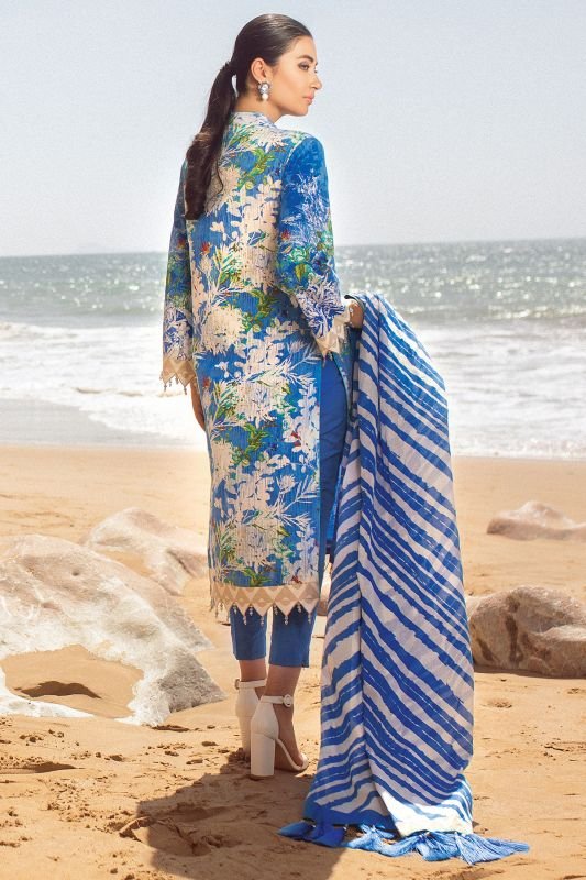 Alkaram - 3 Pc Printed Lawn Suit With Lawn Dupatta