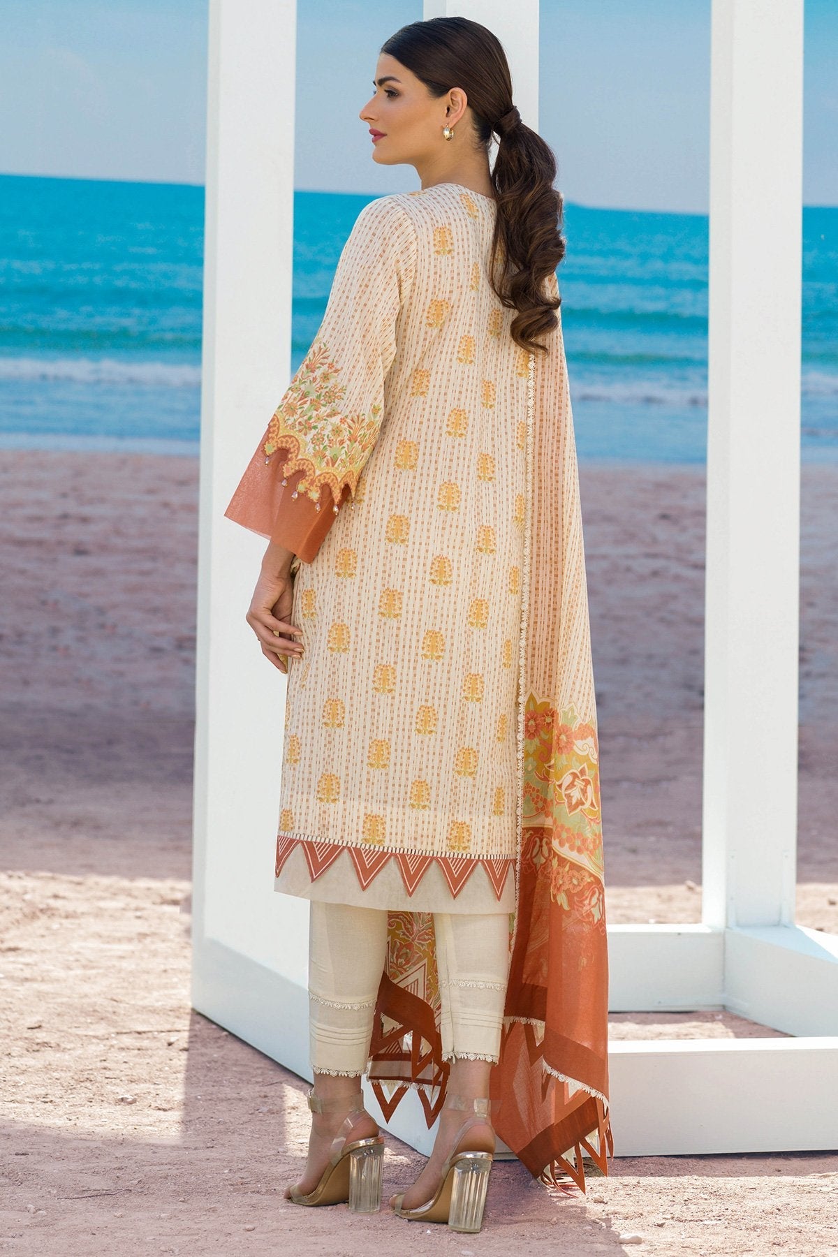 Alkaram - 3 Pc Embroidered Lawn Suit With Printed Lawn Dupatta