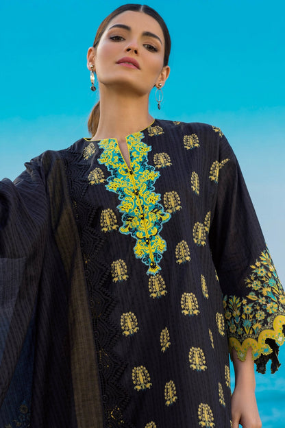 Alkaram - 3 Pc Embroidered Lawn Suit With Printed Lawn Dupatta