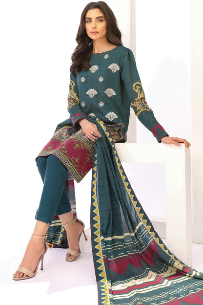 Alkaram - 2 Pc Embroidered Lawn Suit With Doria Dupatta