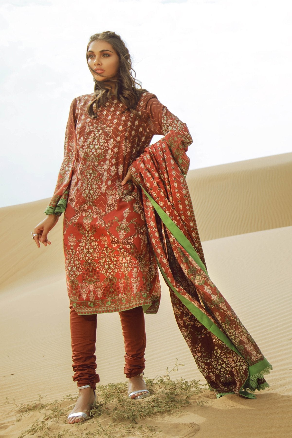 Alkaram - 3 Piece Printed Suit With Lawn Dupatta