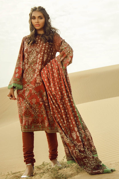 Alkaram - 3 Piece Printed Suit With Lawn Dupatta