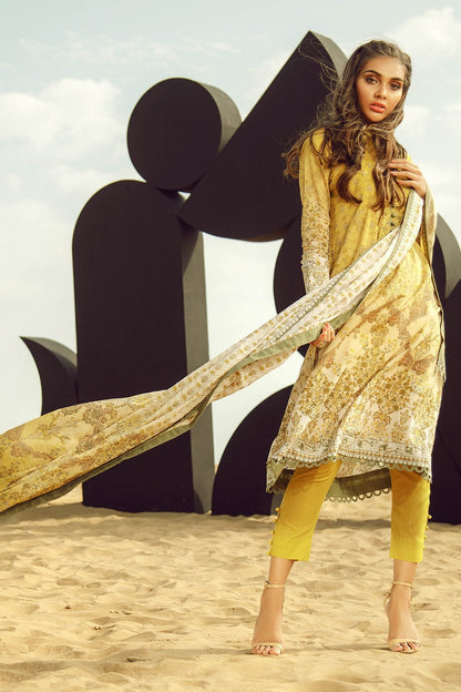 Alkaram - 3 Piece Printed Suit With Lawn Dupatta