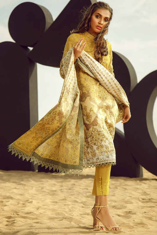 Alkaram - 3 Piece Printed Suit With Lawn Dupatta