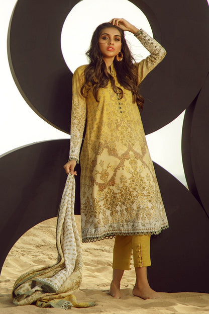 Alkaram - 3 Piece Printed Suit With Lawn Dupatta