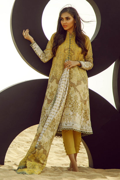 Alkaram - 3 Piece Printed Suit With Lawn Dupatta