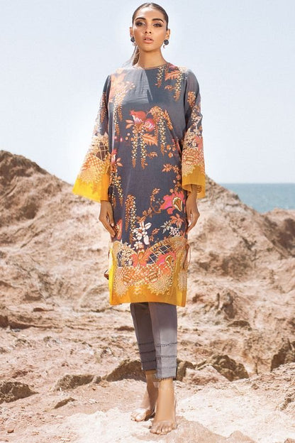 Alkaram - 2 Pc Printed Lawn Suit With Cambric Trouser