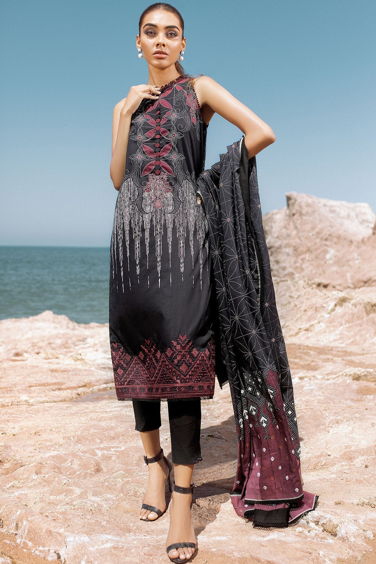 Alkaram - 2 Pc Embroidered Lawn Suit With Lawn Dupatta