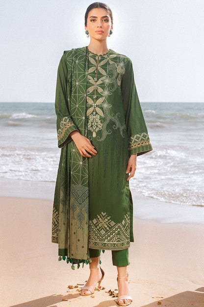 2 Pc Embroidered Lawn Suit With Lawn Dupatta