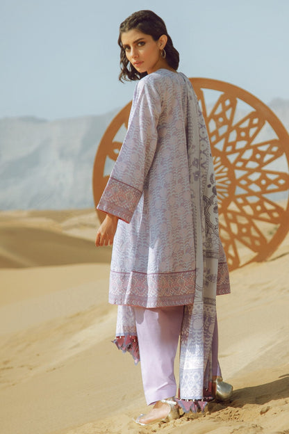 Alkaram - 3 Pc Printed Khaddar Suit With Khaddar Dupatta