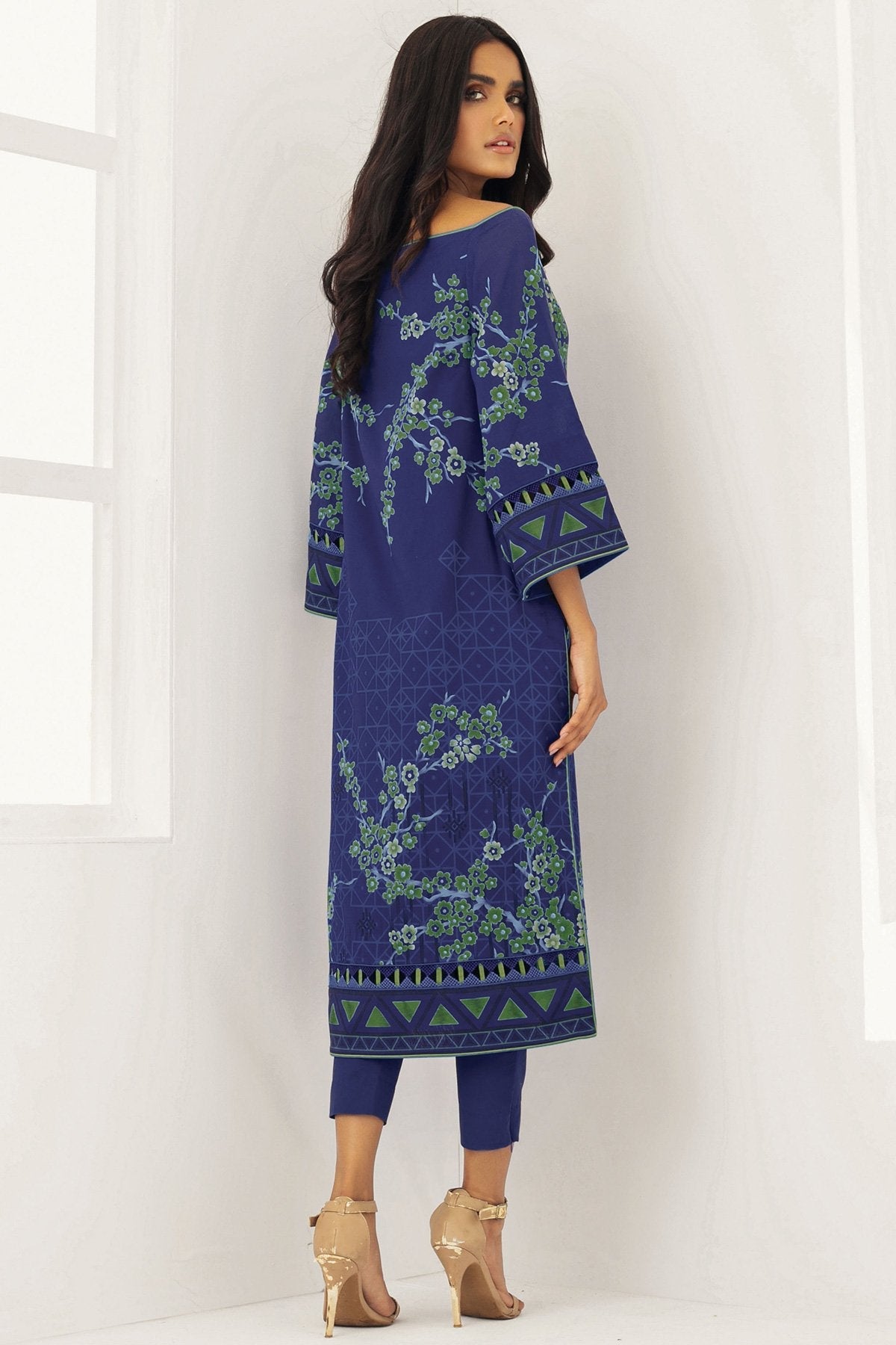 Alkaram - 2 Pc Printed Lawn Suit With Cambric Trouser