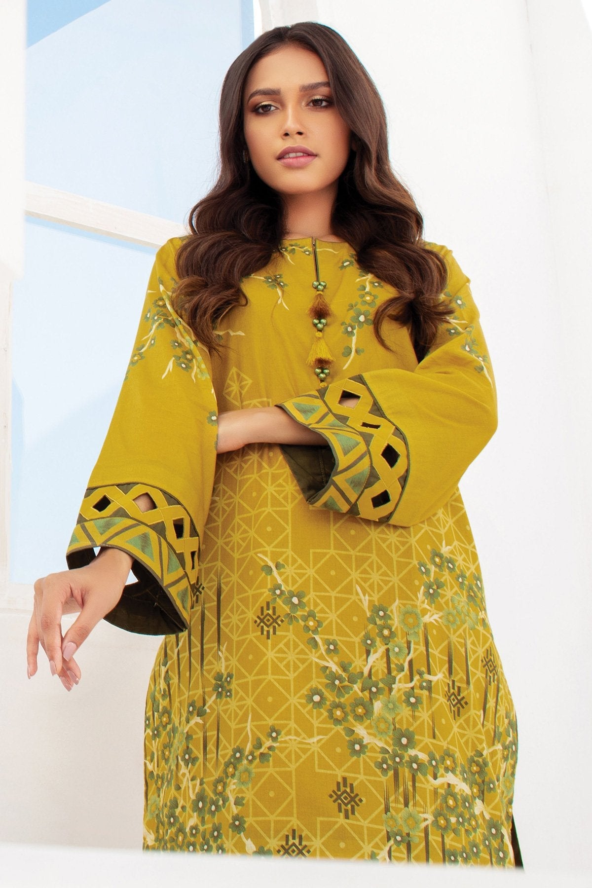 Alkaram - 2 Pc Printed Lawn Suit With Cambric Trouser